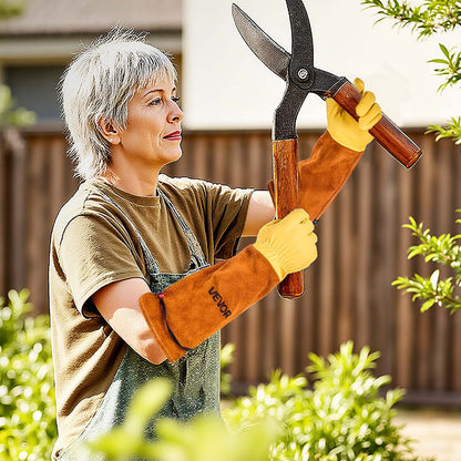 US Local Gardening Gloves Thorn Proof Long Leather Rose Pruning Gloves For Men & Women