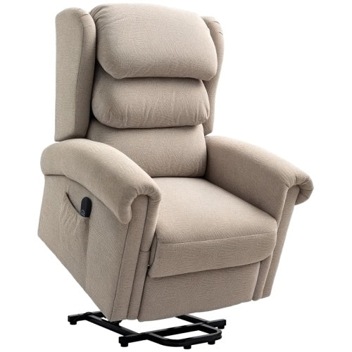 UK Local HOMCOM Velvet-Feel Electric Riser Recliner Chair - Khaki