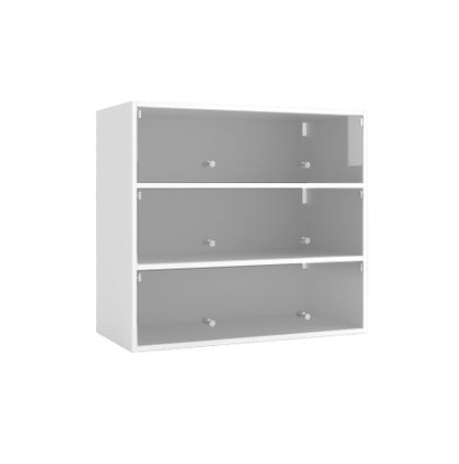 US Local White Glass Door Shoe Box Shoe Storage Cabinet With RGB Led Light