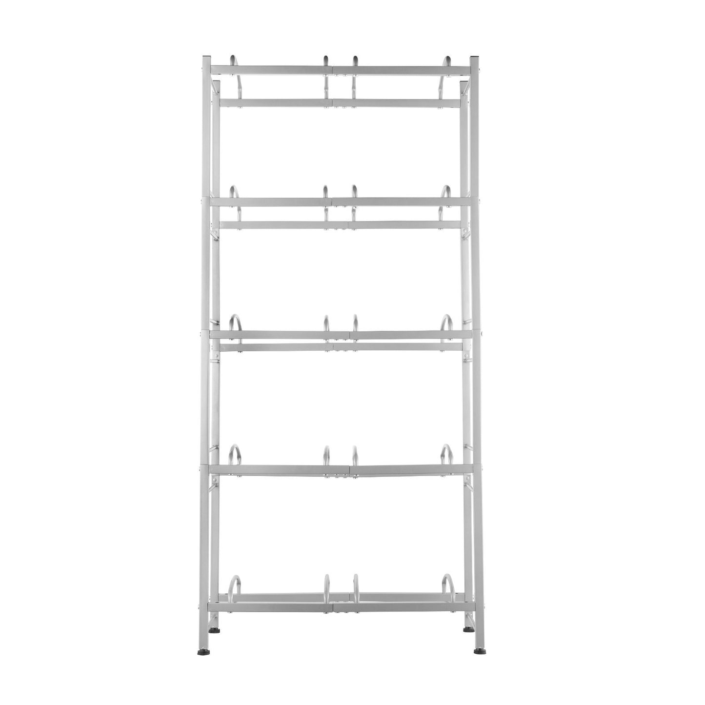 US Local VEVOR 5-Tier Water Jug Holder Double Row Water Jug Rack 10 Bottles Silver Gray