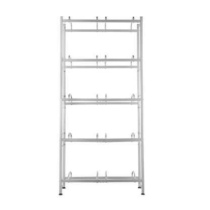 US Local VEVOR 5-Tier Water Jug Holder Double Row Water Jug Rack 10 Bottles Silver Gray