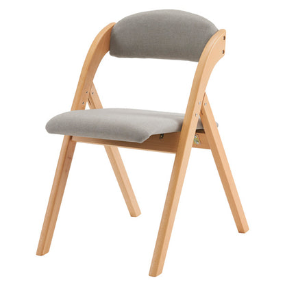 US Local 2pcs Solid Wood Folding Backrest Curved Beige Cushion Wood Colour Exhibition Chair 54X47X81cm Rubberwood