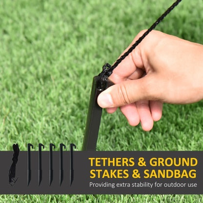 US Local HOMCOM 7 Halloween Inflatable Outdoor Decoration Reaper Ghost Pumpkin, Blow Up LED Yard Decor For Garden, Lawn, Party, Holiday, Waterproo