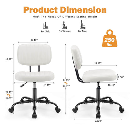 US Local Adjustable Height 360degrees Rolling Swivel Computer Task Chair Without Arm