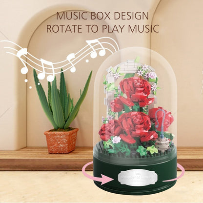 US Local Encounter A Rose Music Box With A Transparent Cover, A Rotating Music Pedestal