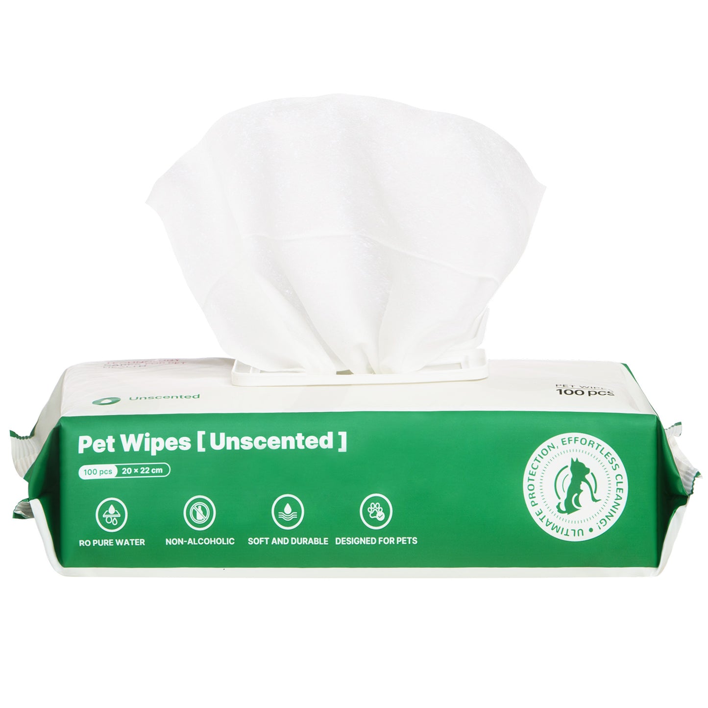 US Local PETMARVEL Silver Ion Antibacterial Dog Cat Wipes Unscented, Hypoallergenic For Paws Butt Face & Ear