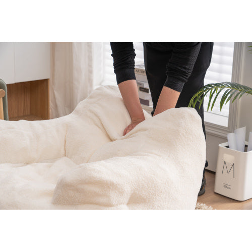 US Local Soft Teddy Tufted Foam Bean Bag Chair