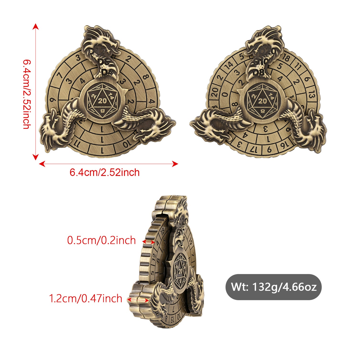 US Local Retro Fantasy Style Turntable Dice Gift Box Set, Essential Creative Accessories For Board Games, Multi-faceted RPG Dice And Circular Scale Design - Advanced Tabletop Game Accessories And Collectibles