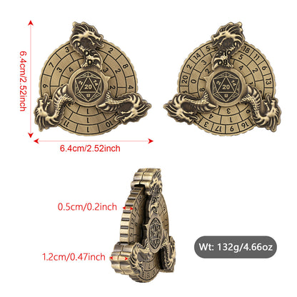 US Local Retro Fantasy Style Turntable Dice Gift Box Set, Essential Creative Accessories For Board Games, Multi-faceted RPG Dice And Circular Scale Design - Advanced Tabletop Game Accessories And Collectibles