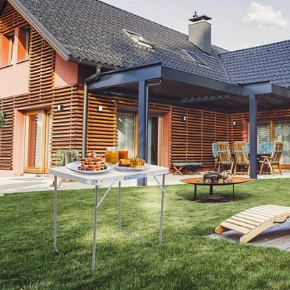 US Local Aluminum Portable Folding Camping Table With Handle, Providing Extra Storage Space For Large Picnic Tables