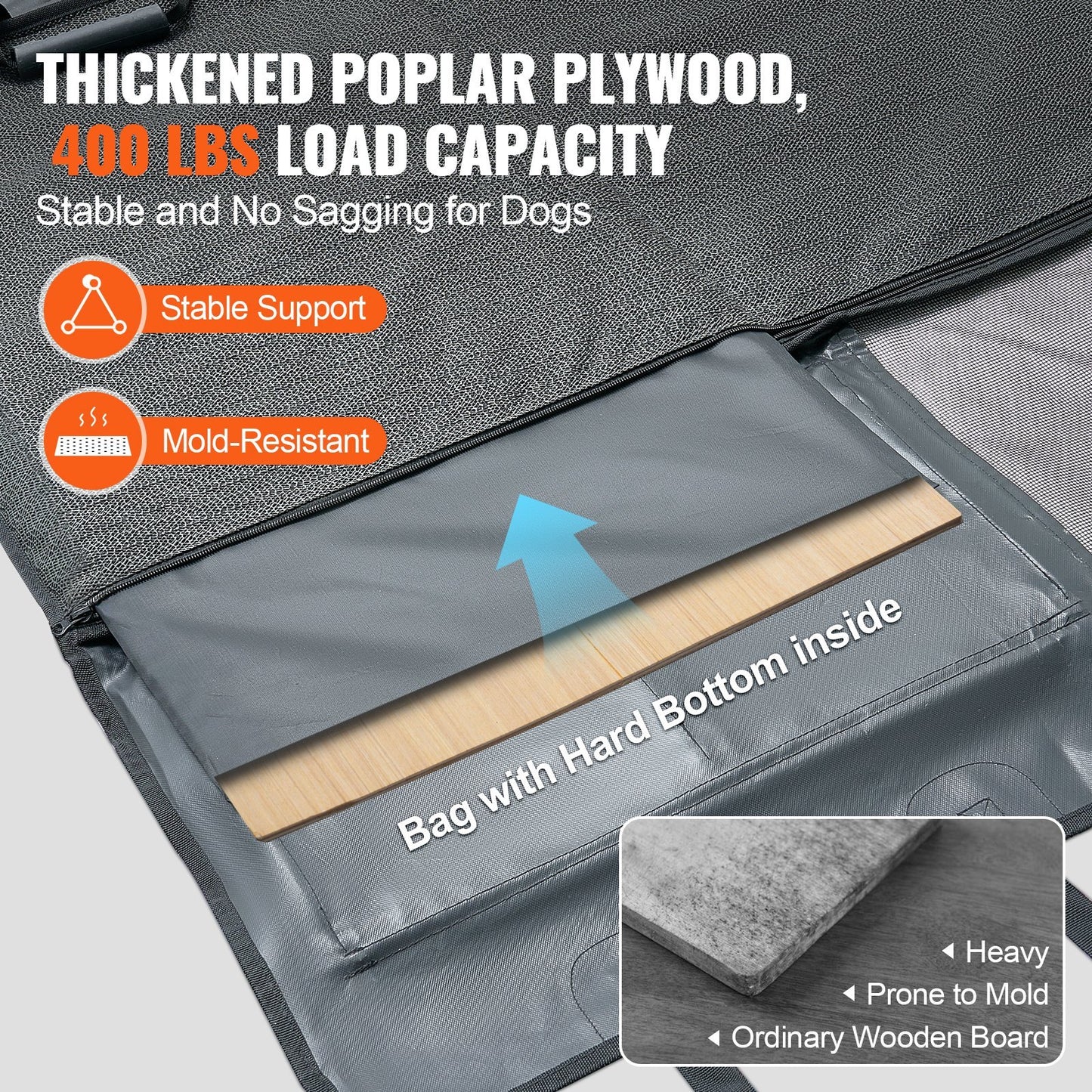 US Local VEVOR Dog Car Seat Cover For Back Seat 54 X 24 In Waterproof 600D For Cars