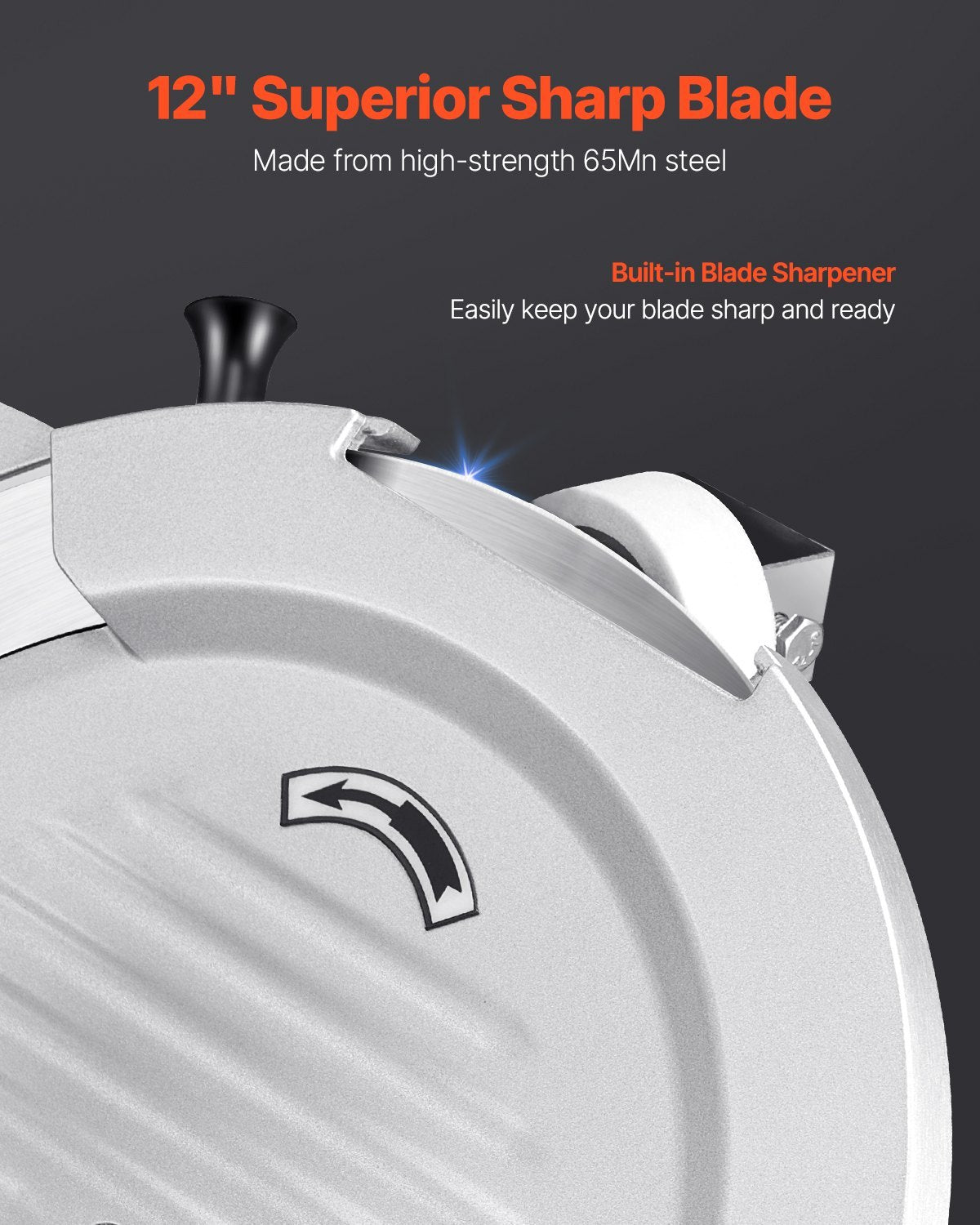 US Local Meat Slicer 550W 12" Electric Deli Food Slicer For Frozen Meat Bread Cheese