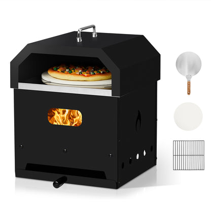 US Local Black, Square Pizza Oven With Handle, Iron Charcoal Oven
