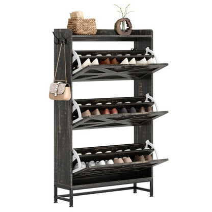 US Local Shoe Cabinet, Entry Home Shoe Cabinet, Entrance Balcony Storage Cabinet, Large Capacity Shoe Rack, Grey