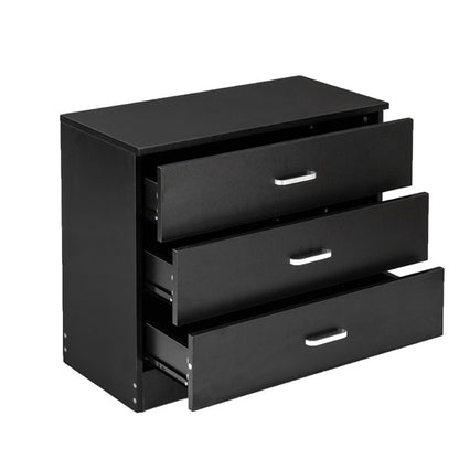 US Local 3 Drawers Bedside Table Black