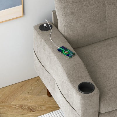 US Local Convertible Combination Sofa Sofa L Shaped Sofa With Footstools With Storage, Beige Sofa For Living Room, Living Room Bedroom Office Small Space 3 Seater Combination Sofa