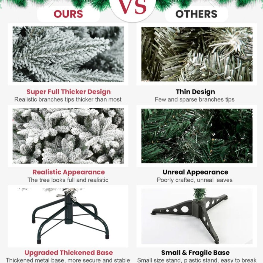 US Local White Christmas Treemixed Flocked Tree