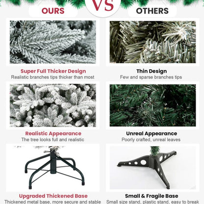 US Local White Christmas Treemixed Flocked Tree