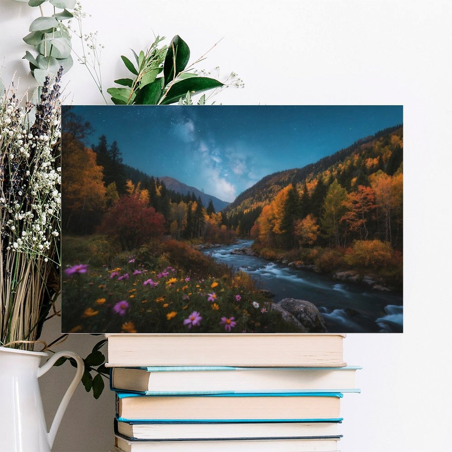 Decorative Interior Frame Painting Mountain-river-starry-autumn-6