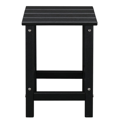 US Local 38x38x45.5cm Single Layer Square Black HDPE Side Table