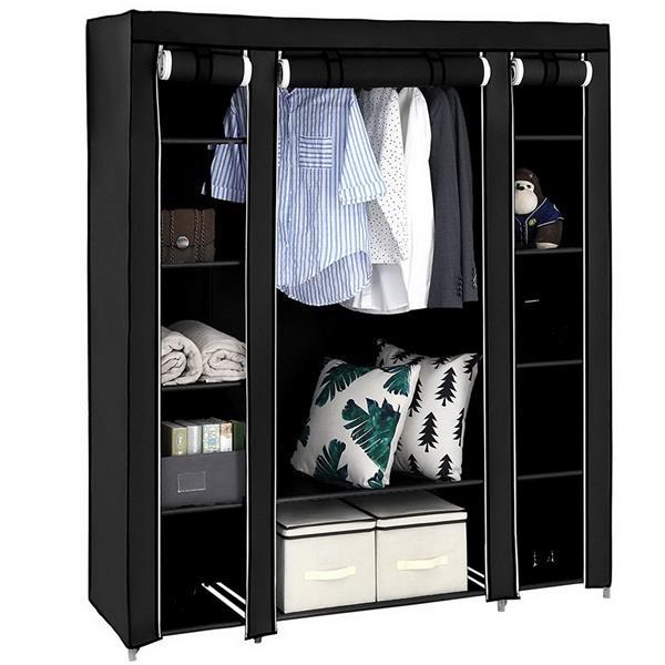 US Local Non Woven Wardrobe With 5 Layers And 12 Compartments