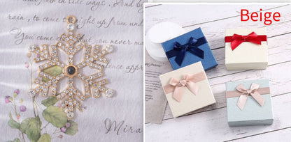 Thanksgiving Christmas Gift Snowflake Projection Necklace