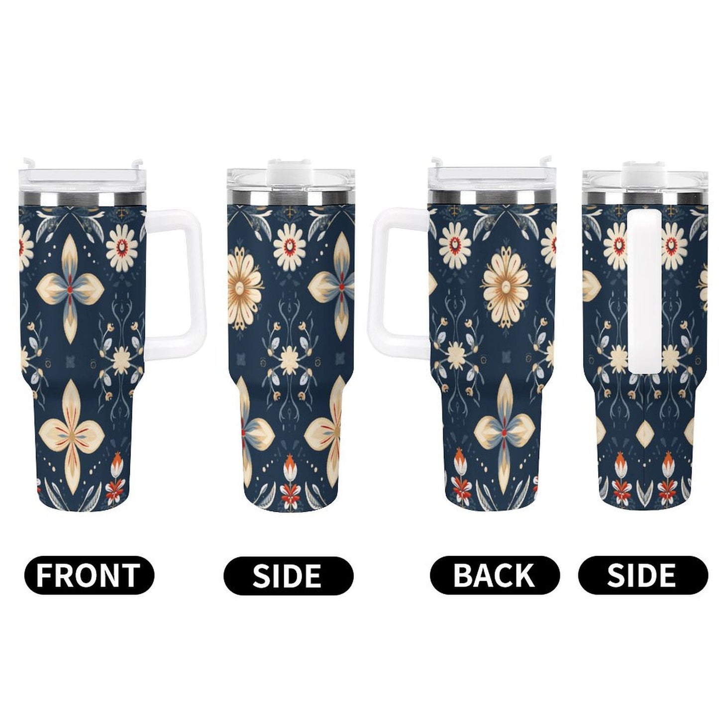 PHDT00369 POD US Local Tumbler 40 oz Large Capacity Car Cup Flowers