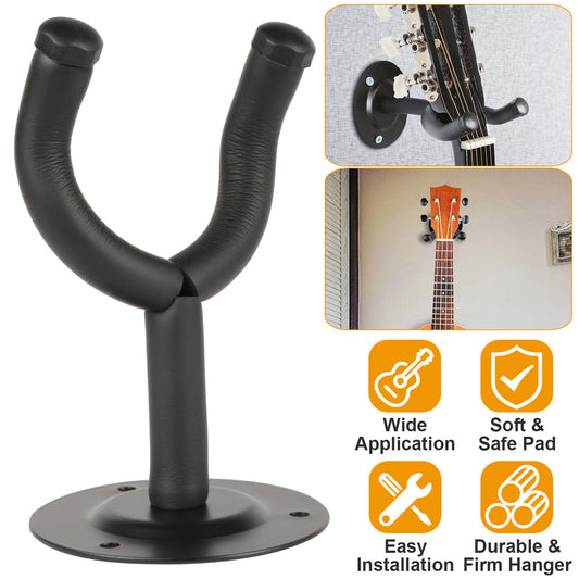 US Local Wall Mount Guitar Hanger Padded Steel Guitar Bracket Holder Hook Rack For Electric Acoustic Bass Guitars