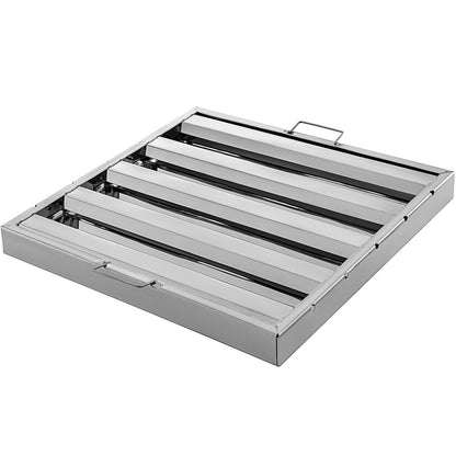 US Local VEVOR Pack Of 6 Hood Filters 19.5W X 19.5H Inch, 430 Stainless Steel 4 Grooves Commercial Hood Filters, Range Hood Filter For Grease Rated Commercial Kitchen Exhaust Hoods