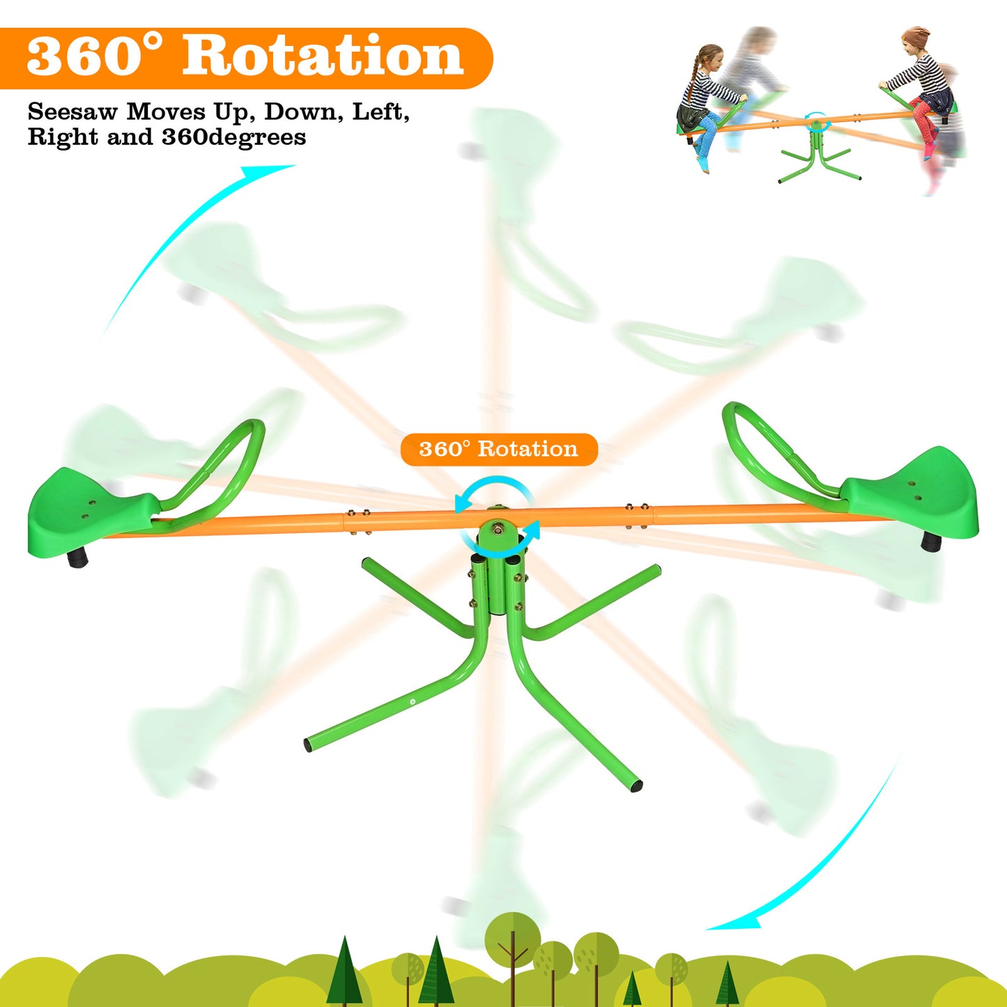 US Local 360 Degree Rotating Outdoor Children's Rotating Seesaw