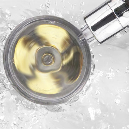 US Local Propeller Driven Shower Head With Stop Button And Cotton Filter Turbocharged High Pressure Handheld Shower Nozzle