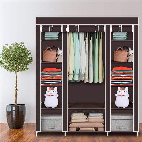 US Local Non Woven Wardrobe With 5 Layers And 12 Compartments
