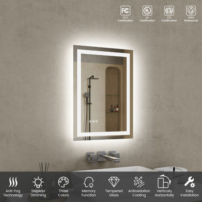 US Local 20 Inch X 28 Inch LED Bathroom Mirror