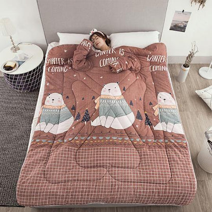 US Local Winter Lazy Quilt with Sleeves