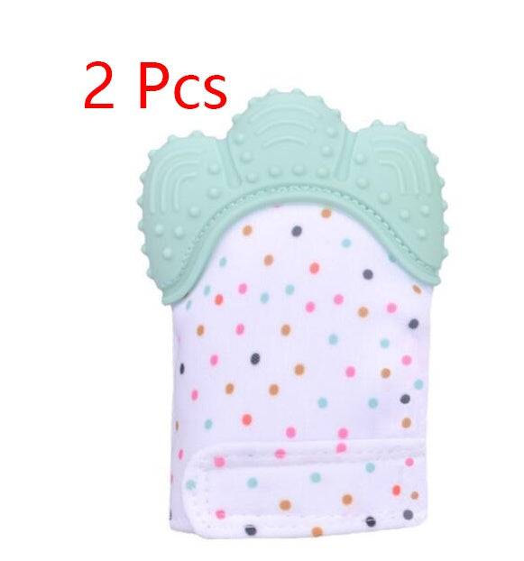 US Local Baby teether baby anti-bite silicone molar gloves children's sound toys