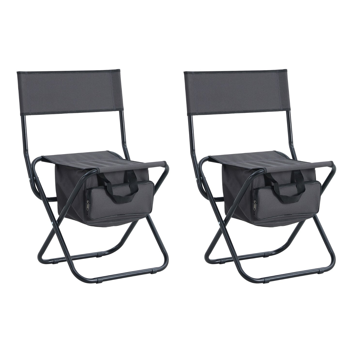 US Local 2-Piece Folding Outdoor Chair With Storage Bag For Camping & Picnics