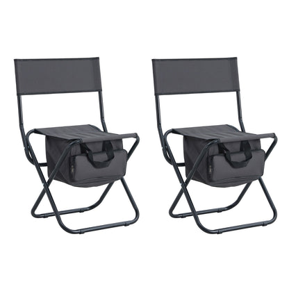 US Local 2-Piece Folding Outdoor Chair With Storage Bag For Camping & Picnics