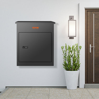 US Local VEVOR Package Delivery Boxes For Outside, Extra Large Mailbox With Coded Lock, Galvanized Steel Wall Mounted Mailboxes , Anti-Theft Baffle, IPX3 Waterproof For Porch, Curbside