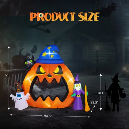 US Local 6.9ft Pumpkin Inflatable Halloween Decoration