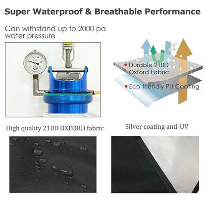 US Local Waterproof Golf Cart Cover Zipper 4 Passenger EZ GO Club Car Elastic Hem