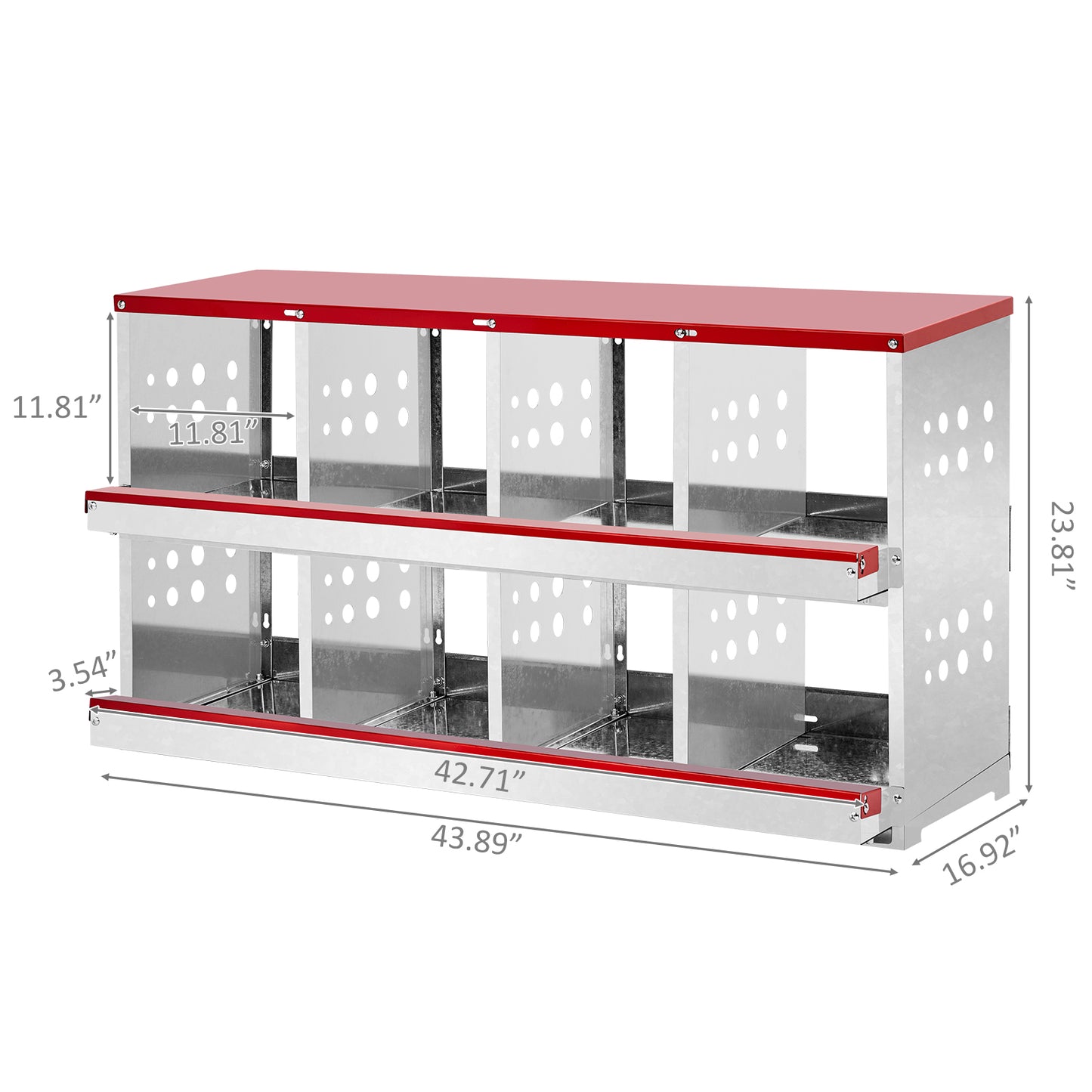US Local Dismantling And Installation Of Iron Red Feeding Supplies For An 8-compartment Sloping Roof House