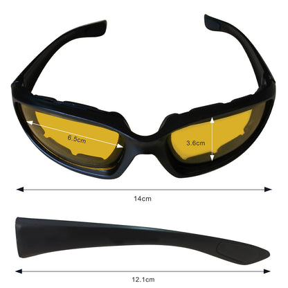 US Local Chopper Cycling Sports Sunglasses For Men Wrap Around UV400 Protection For Cycling Fishing Driving Glasses Wind Resistant Yellow Lens 3 Pack
