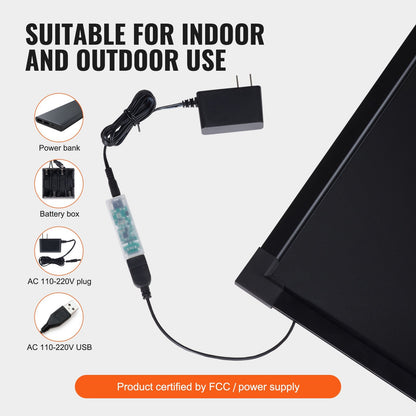 US Local VEVOR LED Message Writing Board, Illuminated Erasable Lighted Chalkboard, Neon Effect Menu Sign Board, Drawing Board With 8 Fluorescent Chalk Markers And Remote Tested To UL Standards