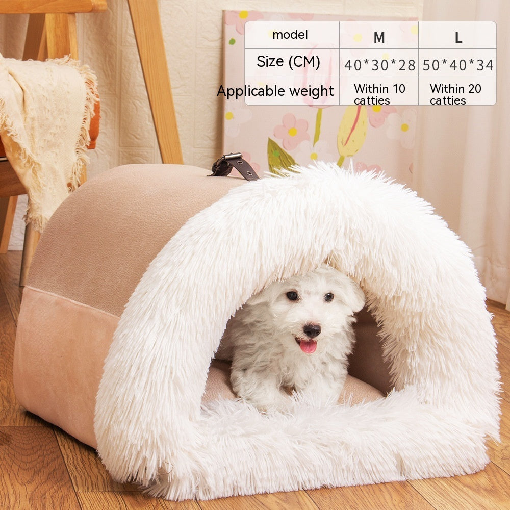 New Splice Portable Pet Nest Portable Autumn And Winter Warm Dog Nest Moisture-proof Long Fur Cat Nest Pet Nest