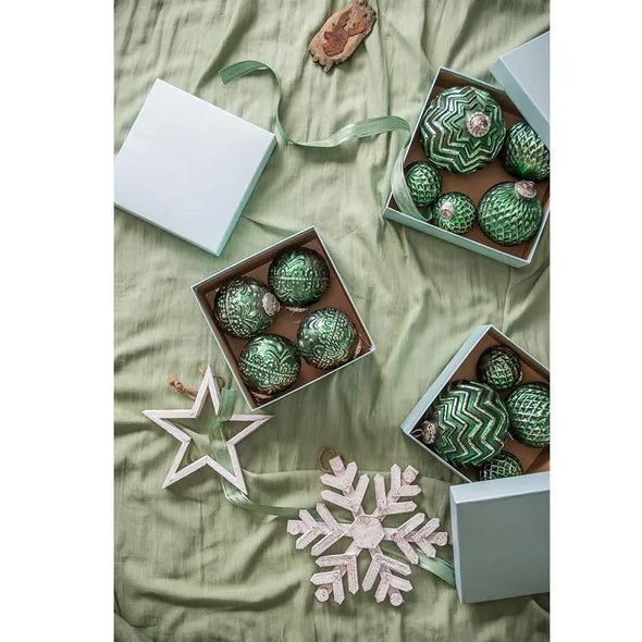 US Local D3.9 Christmas Ball Ornaments, Glass Decorative Hanging Ball Christmas Tree Ornaments For Holiday Party Decorations, Set Of 6