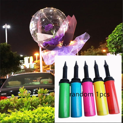 US Local LED Luminous Balloon Rose Bouquet Transparent Bobo Ball Rose