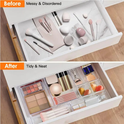 US Local 25 Pcs Clear Plastic Drawer Organizers Set