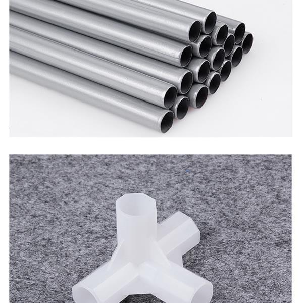 US Local 6-story Double Row 12 Grid Non-woven Fabric Shoe Cabinet Gray