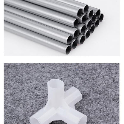 US Local 6-story Double Row 12 Grid Non-woven Fabric Shoe Cabinet Gray