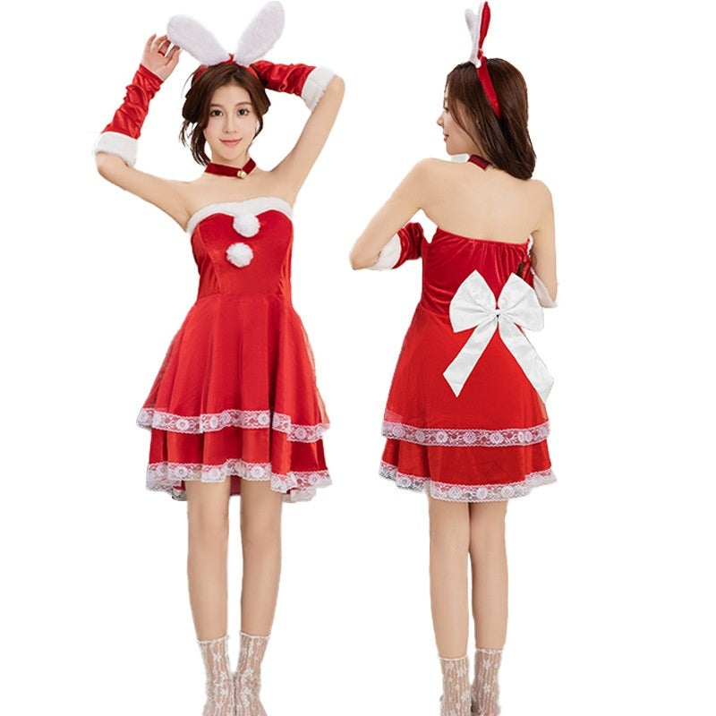 Christmas Clothing Japanese Red Christmas Cos